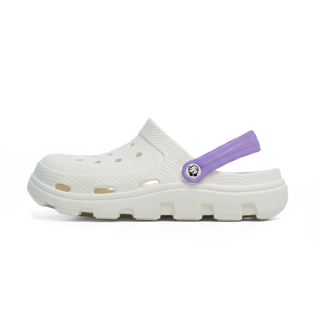 Easybird White Clog + Purple Strap