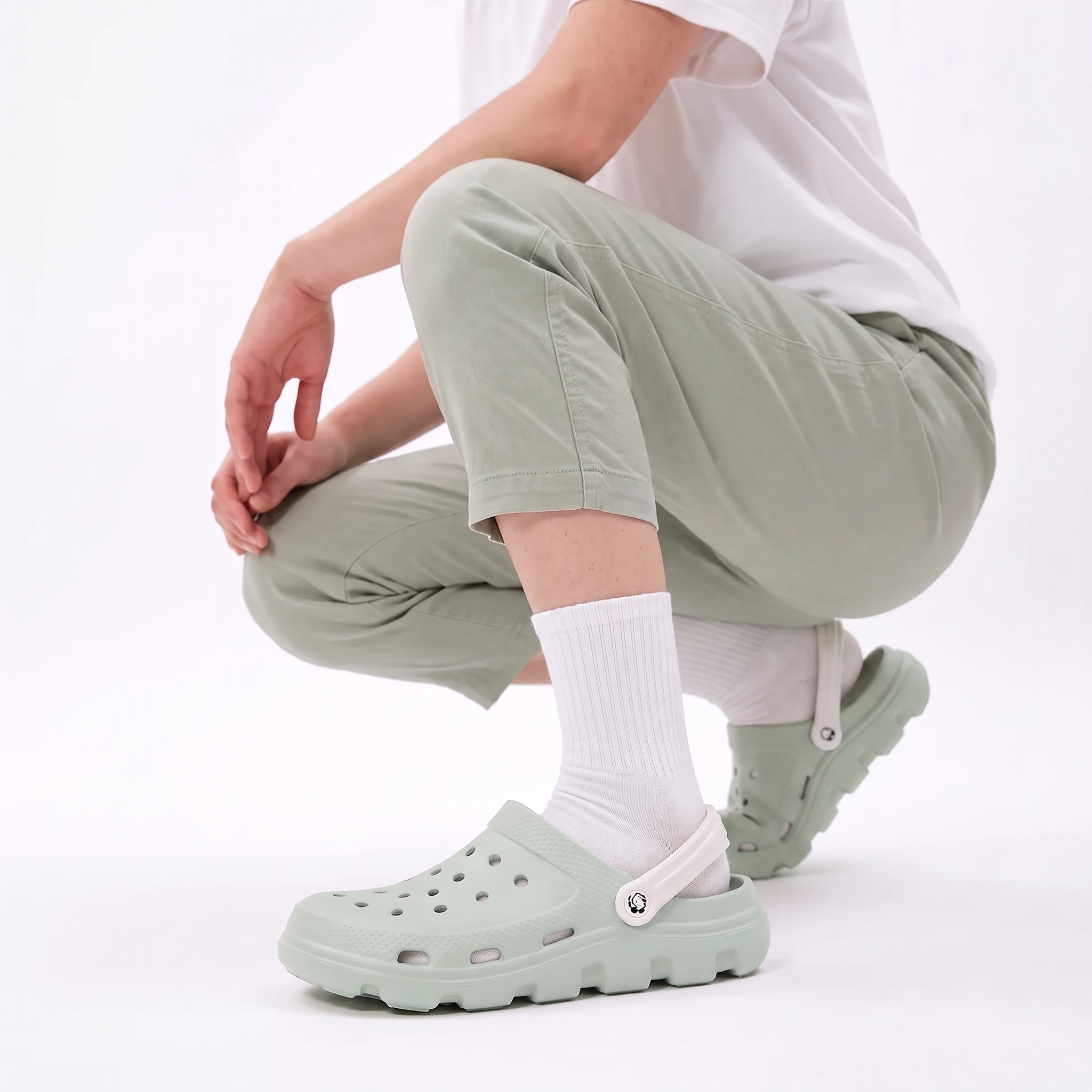 Easybird Green Clog + White Strap