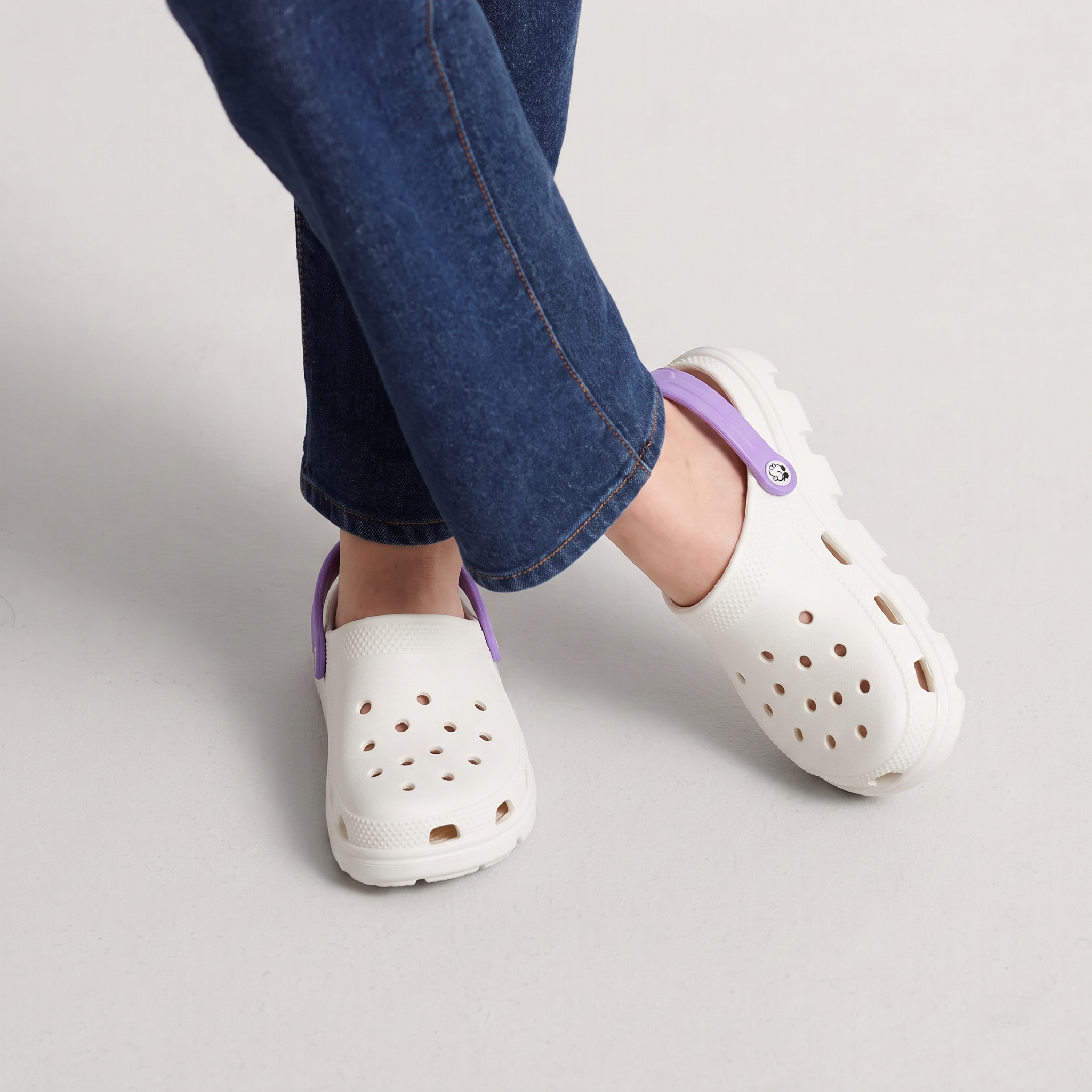 Easybird White Clog + Purple Strap