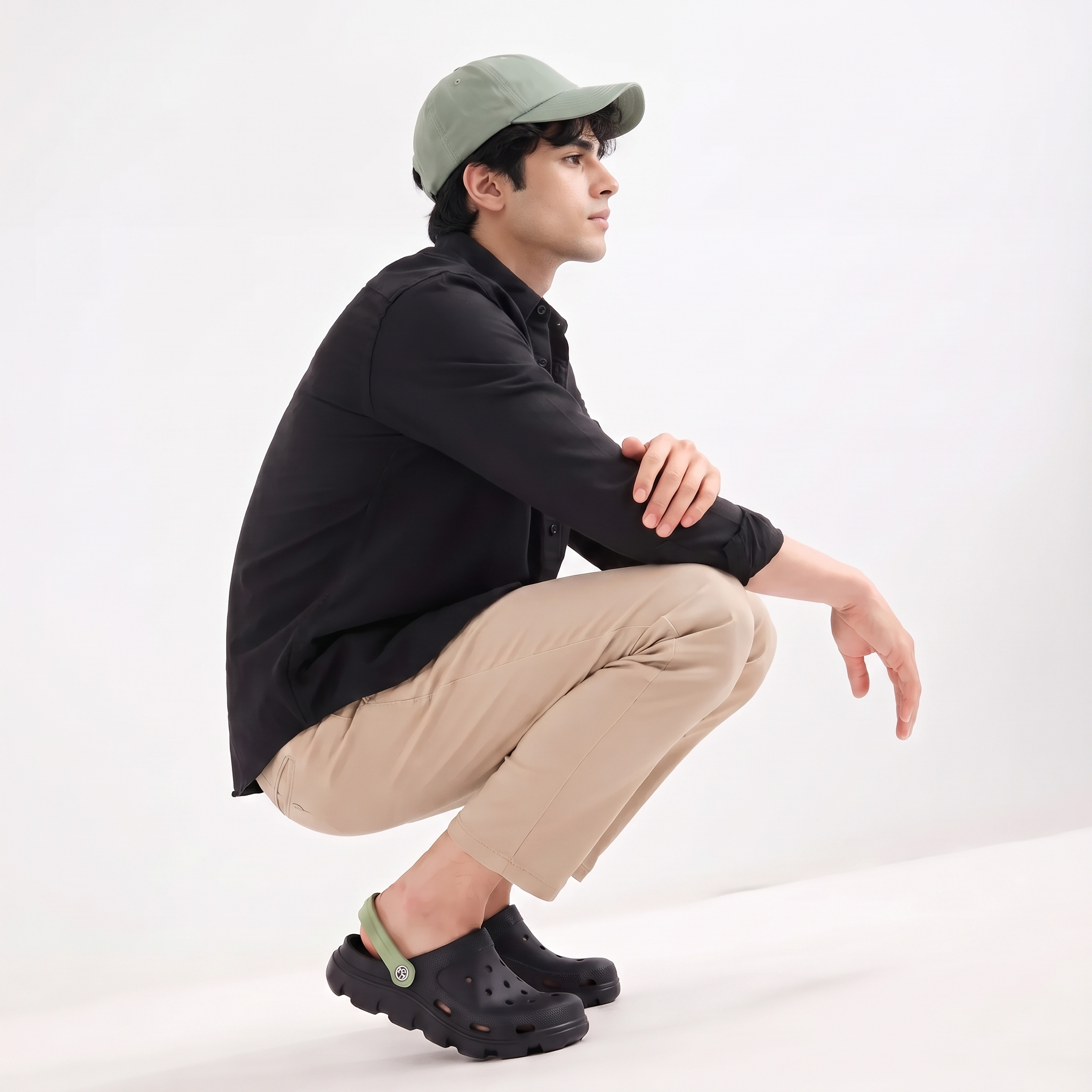 Easybird Black Clog + Sage Green Strap